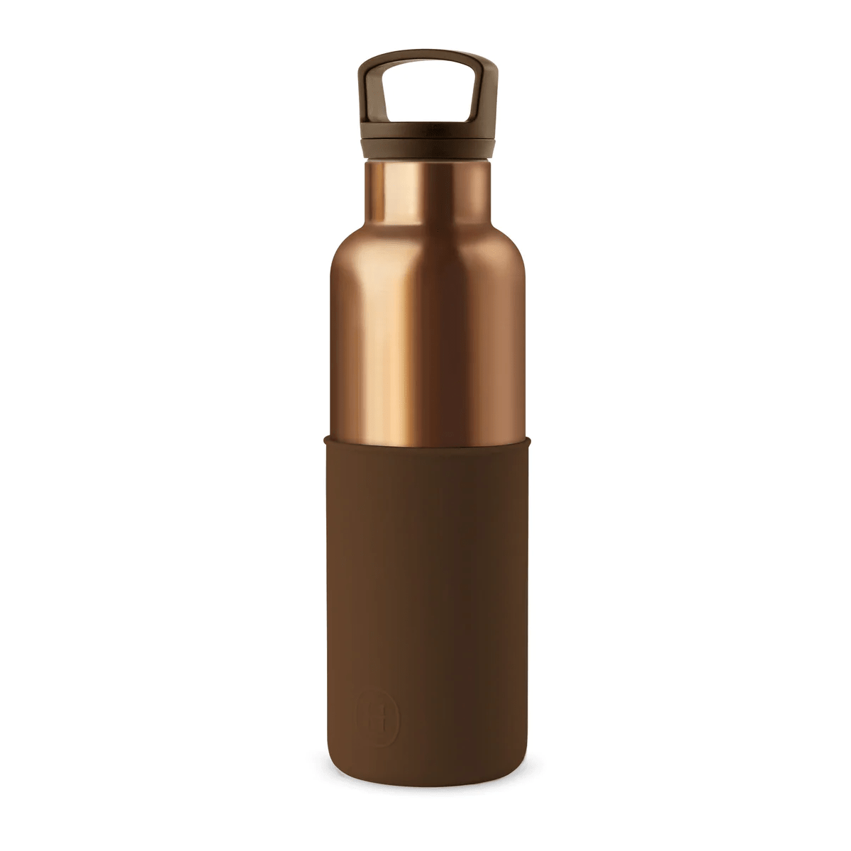 HYDY 20 oz bronze gold vacuum insulated water bottle showing sleek design and durable stainless steel construction.