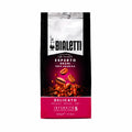 Bialetti Whole Bean Coffee by Brew Italia with fresh, roasted coffee beans in a clear bag, showcasing the Delicato blend.