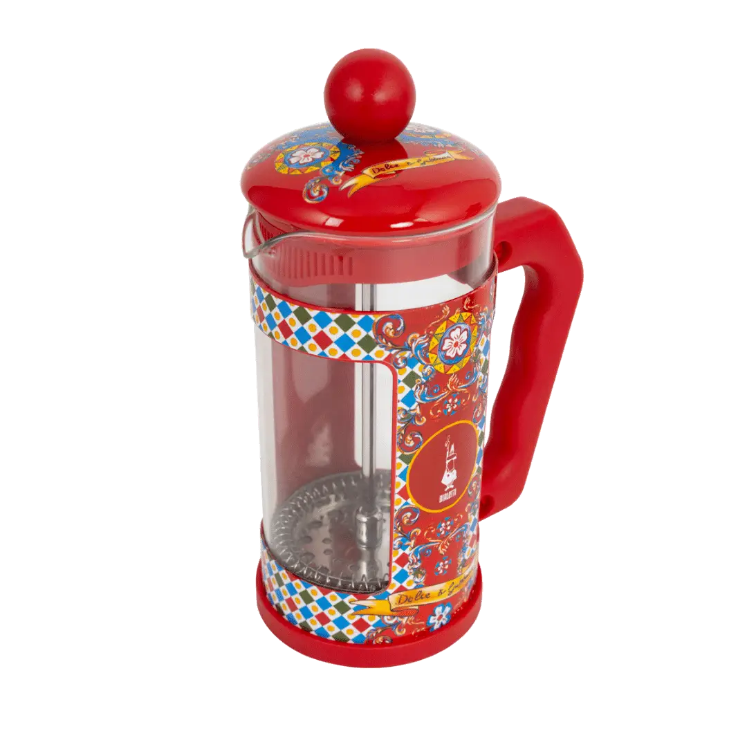 Bialetti Dolce&Gabbana Sicilian Cart coffee press by Brew Italia, 350ml, with decorative Italian-inspired design.