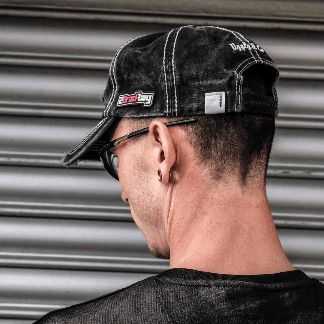 Diamond Trucker Hat by Uggly and Co featuring Bradley Ray #28 logo, classic trucker cap style with adjustable strap.