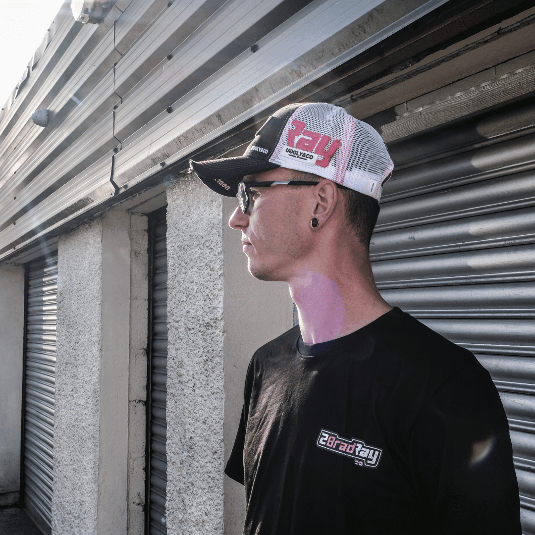 Uggly and Co Bradley Ray #28 trucker cap with mesh back and embroidered front logo, casual hat for everyday wear