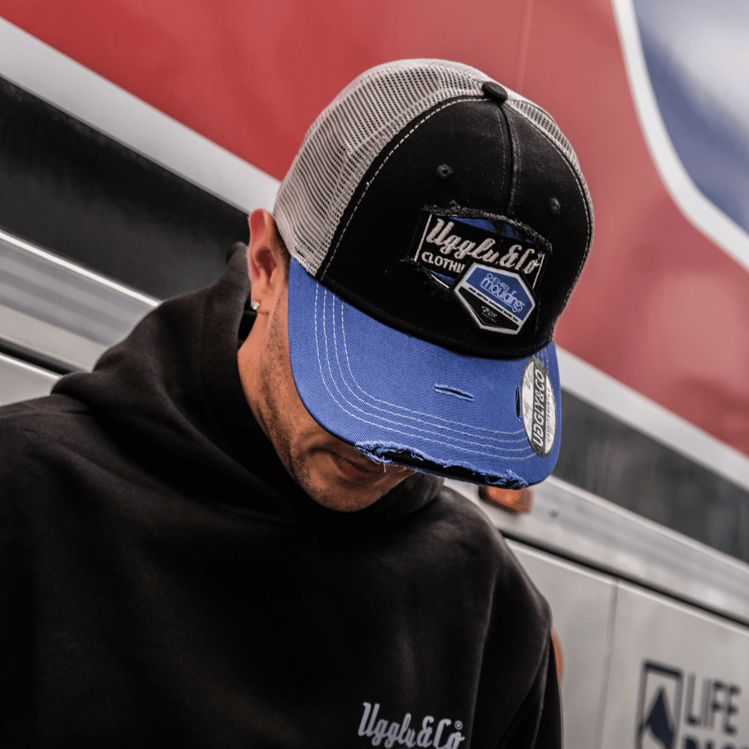 Diamond Trucker Hat by Cheshire Mouldings x TAS Racing x U&C, featuring a classic trucker cap design with branding details.