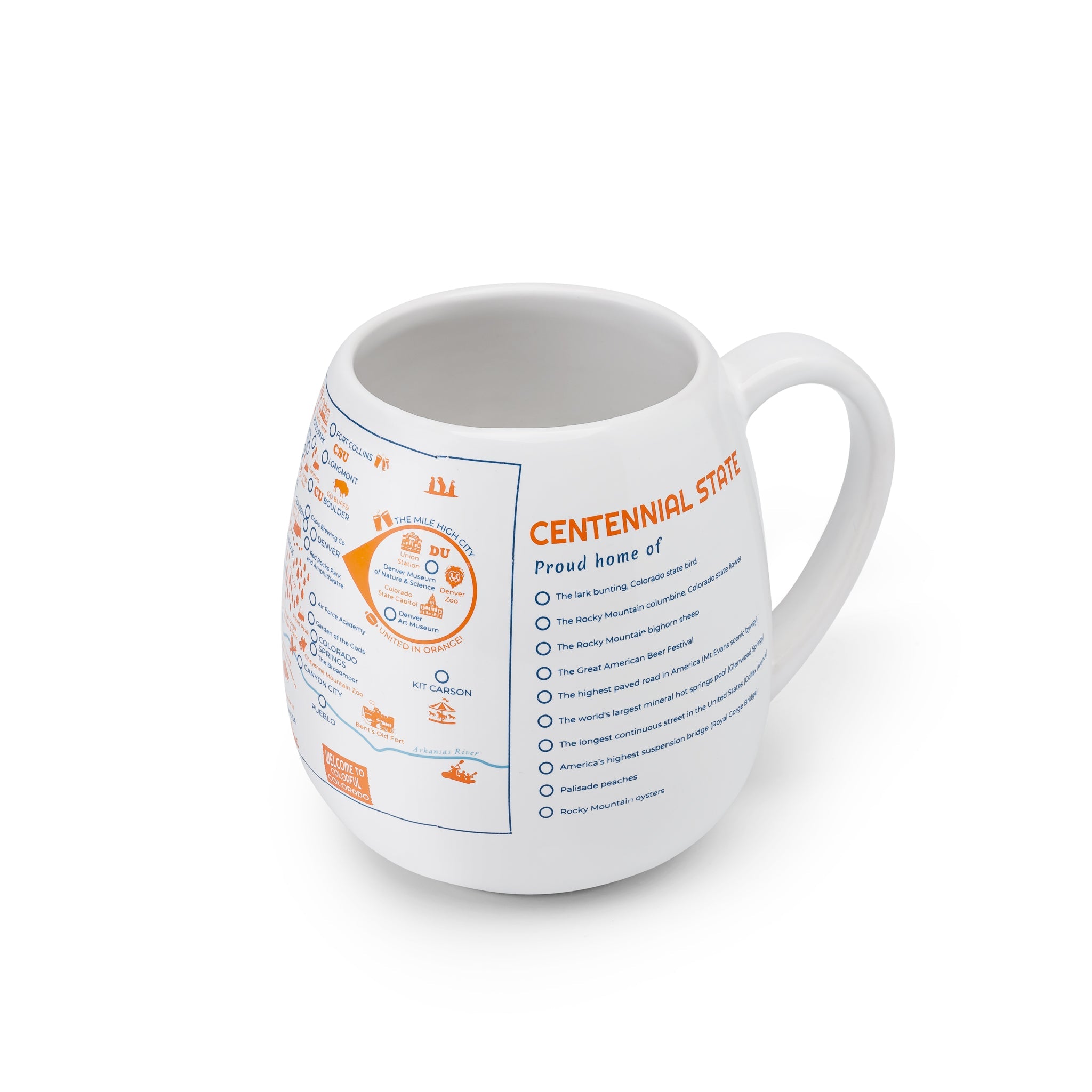 Mug de voyage carte du Colorado à colorier
