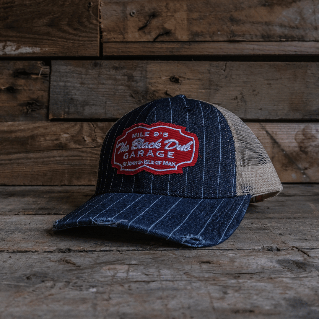Pinstripe Denim Garage Trucker Hat
