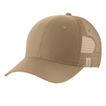 Carhartt Rugged Professional Series canvas mesh back cap with adjustable strap and embroidered logo, ideal for workwear and outdoor activities.