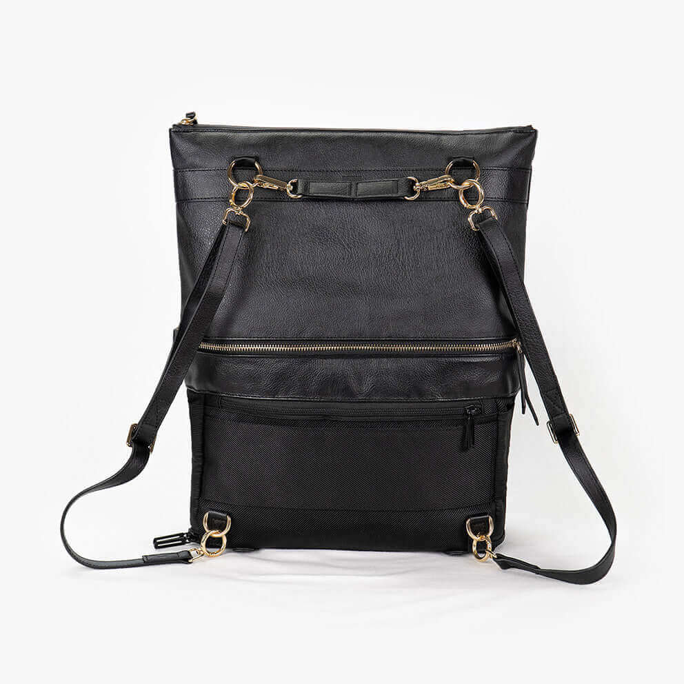 Black DAKOTA 3-in-1 convertible backpack purse by DRiiBE, showing the stylish, versatile backpack with multiple carrying options.