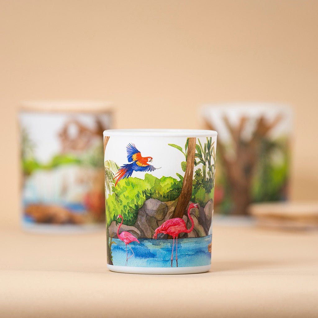 Trouvaille Freshwater Soy Scented Candle with tropical blend, nature-inspired design for home decor and aromatherapy.