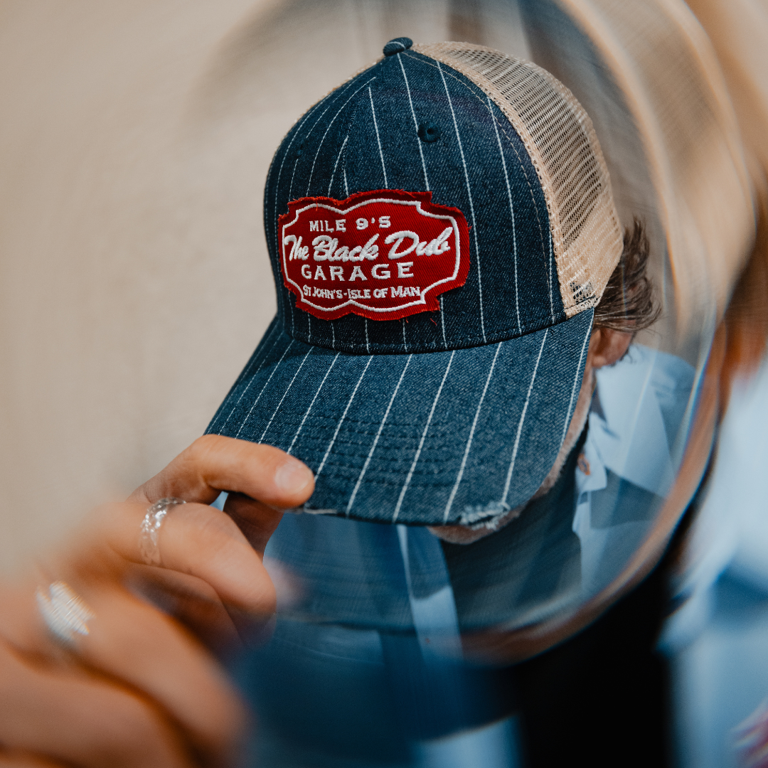 Pinstripe Denim Garage Trucker Hat