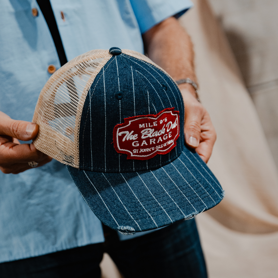 Pinstripe Denim Garage Trucker Hat