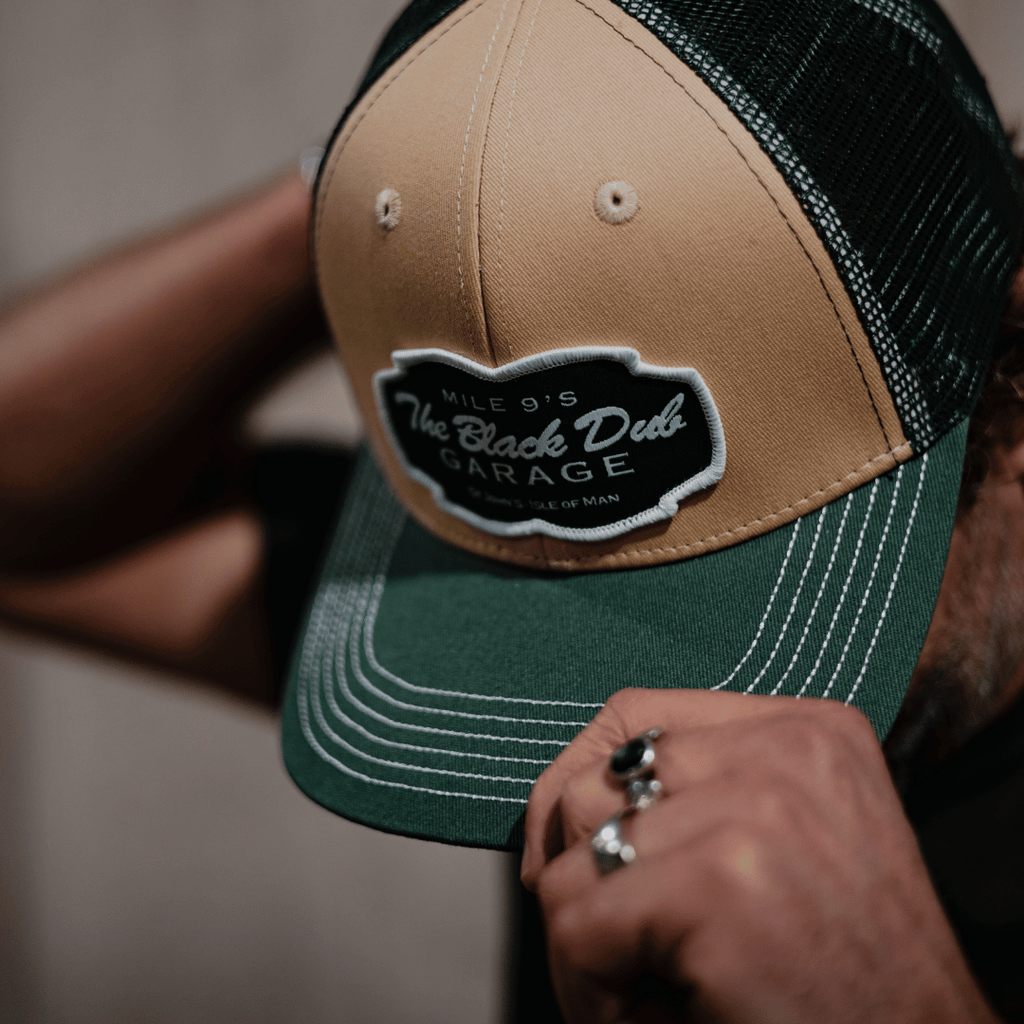 Green & Beige Black Dub Garage Trucker Hat
