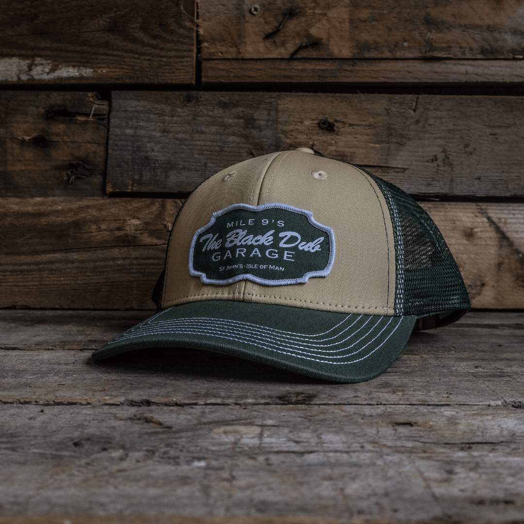 Green & Beige Black Dub Garage Trucker Hat
