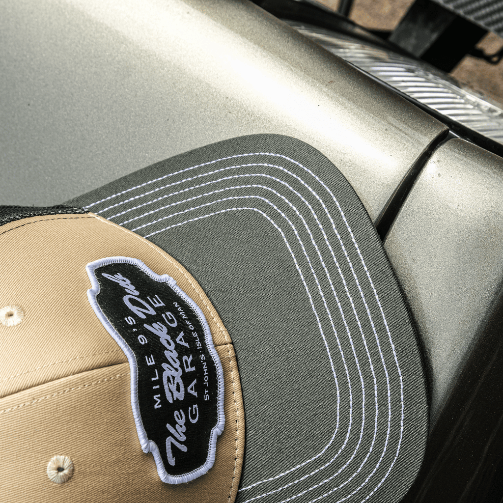 Green & Beige Black Dub Garage Trucker Hat