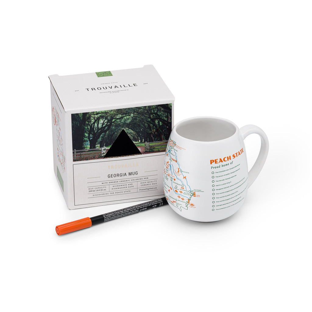 Georgia Map Color In Travel Mug