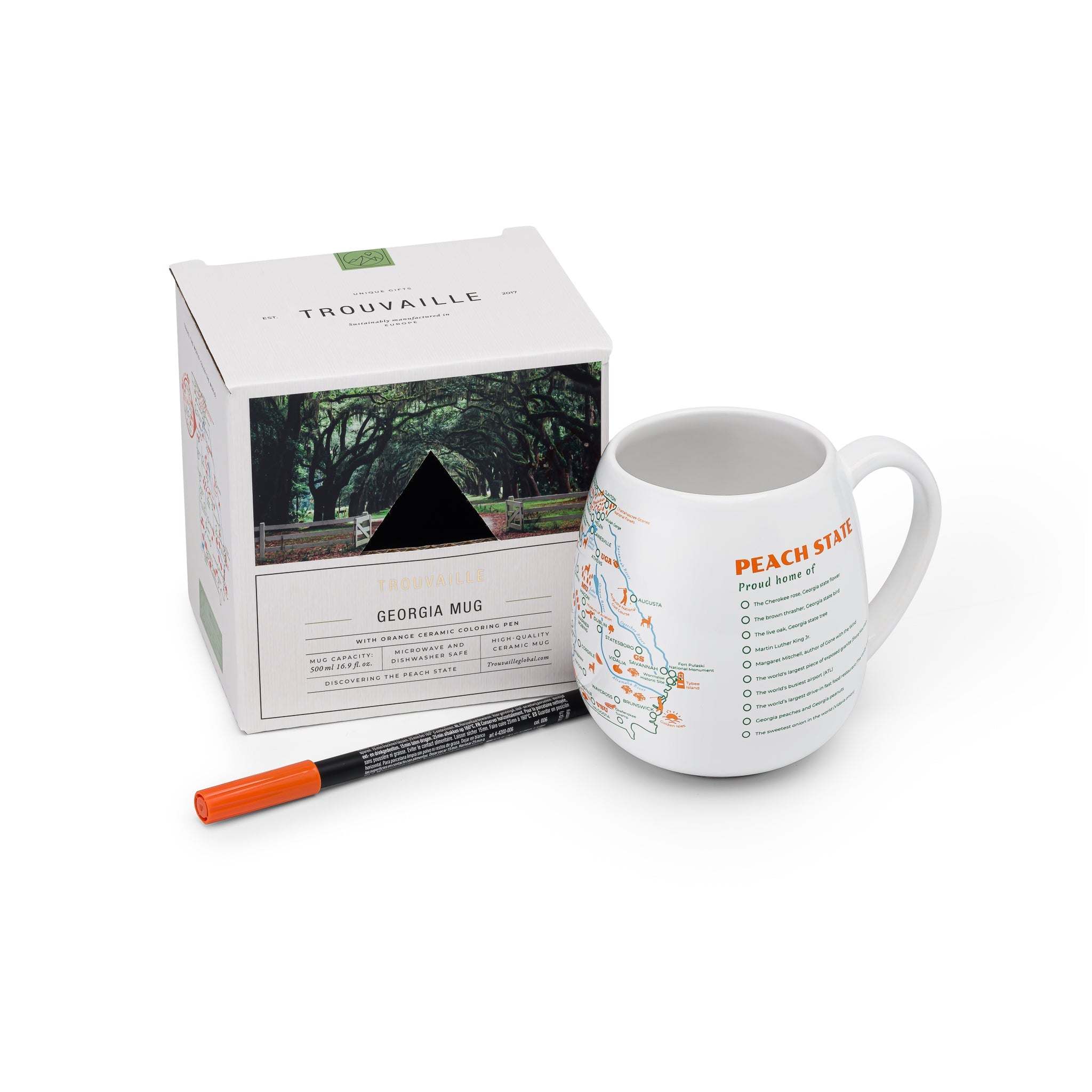 Mug de voyage à colorier carte de la Géorgie