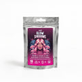 Innooova GlowShroooms Trial Pack with colorful glow-in-the-dark slime and accessories in a clear plastic container.