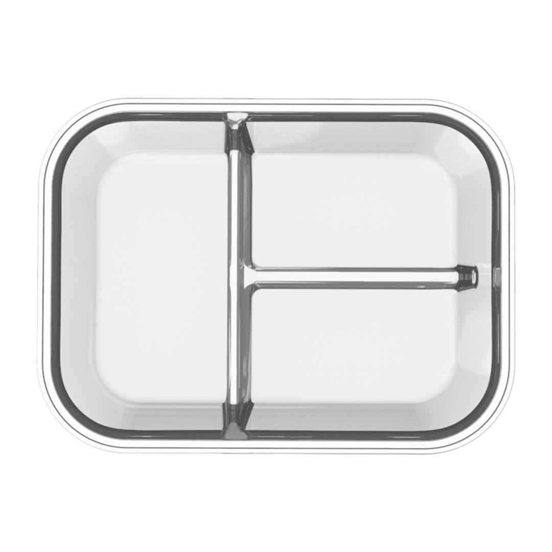 Set of three Igluu Meal Prep glass containers with airtight lids, 980ml capacity, ideal for meal storage and organization.