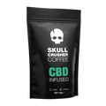 Infused Skull Crusher Coffee 80g trial bag with dark roast beans and vibrant packaging, highlighting bold flavor and unique infusion.