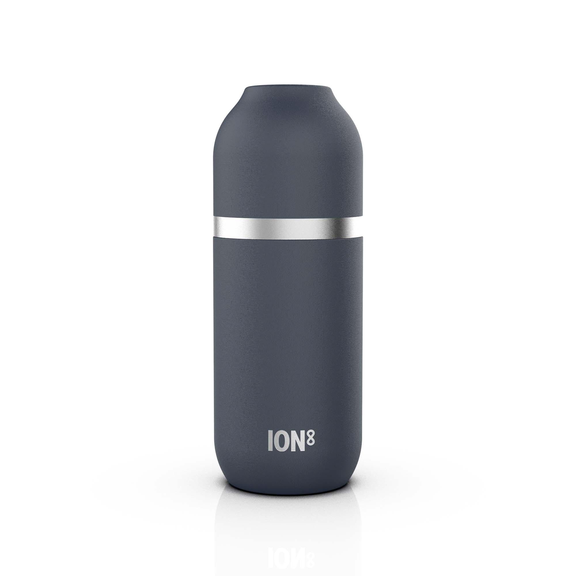Ion8 Luma vacuum-insulated 700ml ash navy flask and mug set, durable stainless steel drink container with sleek design