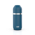 Ion8 Luma vacuum insulated flask and mug in deep teal, 700ml (24oz), durable stainless steel with leak-proof design.