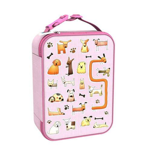 ION8 kids insulated lunch bag featuring playful dog design, perfect for keeping kids' meals fresh and organized.