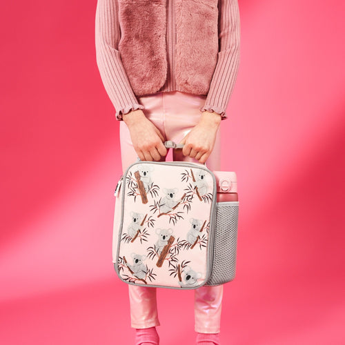 Kids insulated lunch bag by ION8 featuring a cute koala design, perfect for keeping lunch fresh and cool.