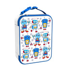 Kids insulated lunch bag featuring robot design by ION8, perfect for keeping kids' meals fresh and cool.