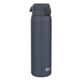 ION8 1L ash navy insulated water bottle with leak-proof design and thermal insulation for hot and cold beverages.