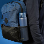 ION8 1L insulated water bottle in ash navy, leak-proof thermal design, perfect for keeping drinks hot or cold.
