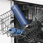 ION8 1L ash navy insulated water bottle with leak-proof design and thermal insulation, ideal for hot and cold beverages.