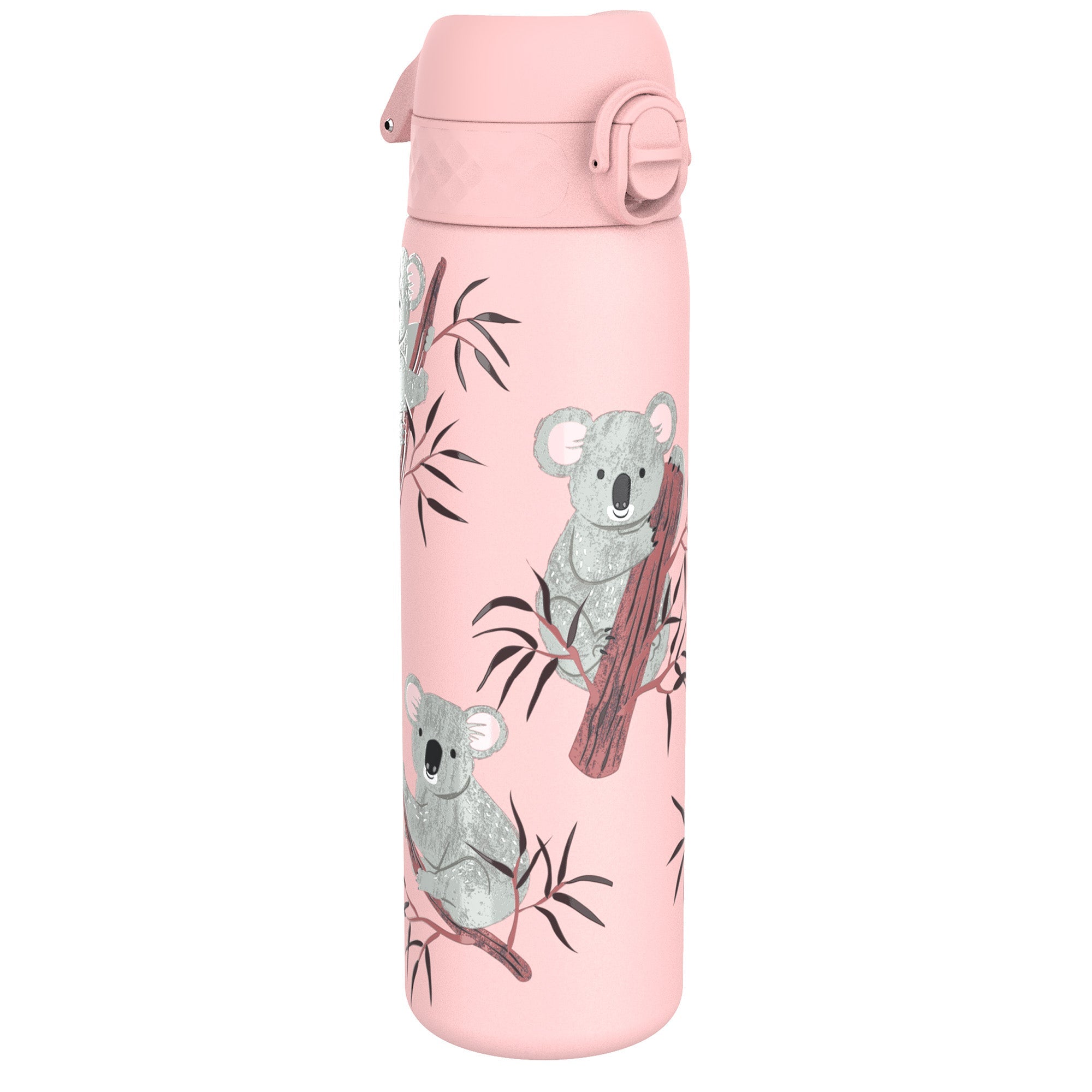 Ion8 leak-proof slim thermal steel water bottle with koala design, 500ml insulated water bottle for hot and cold drinks.