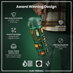 Ion8 insulated steel fishing water bottle, 500ml, slim and leak-proof thermal bottle for outdoor activities