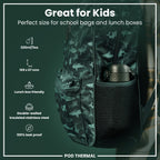 Dark green ION8 insulated steel water bottle, 320ml, leak-proof thermal design with a sleek, durable finish.