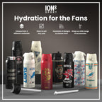 British & Irish Lions ION8 insulated steel water bottle, 750ml (24oz), with Lions logo and stainless steel finish.