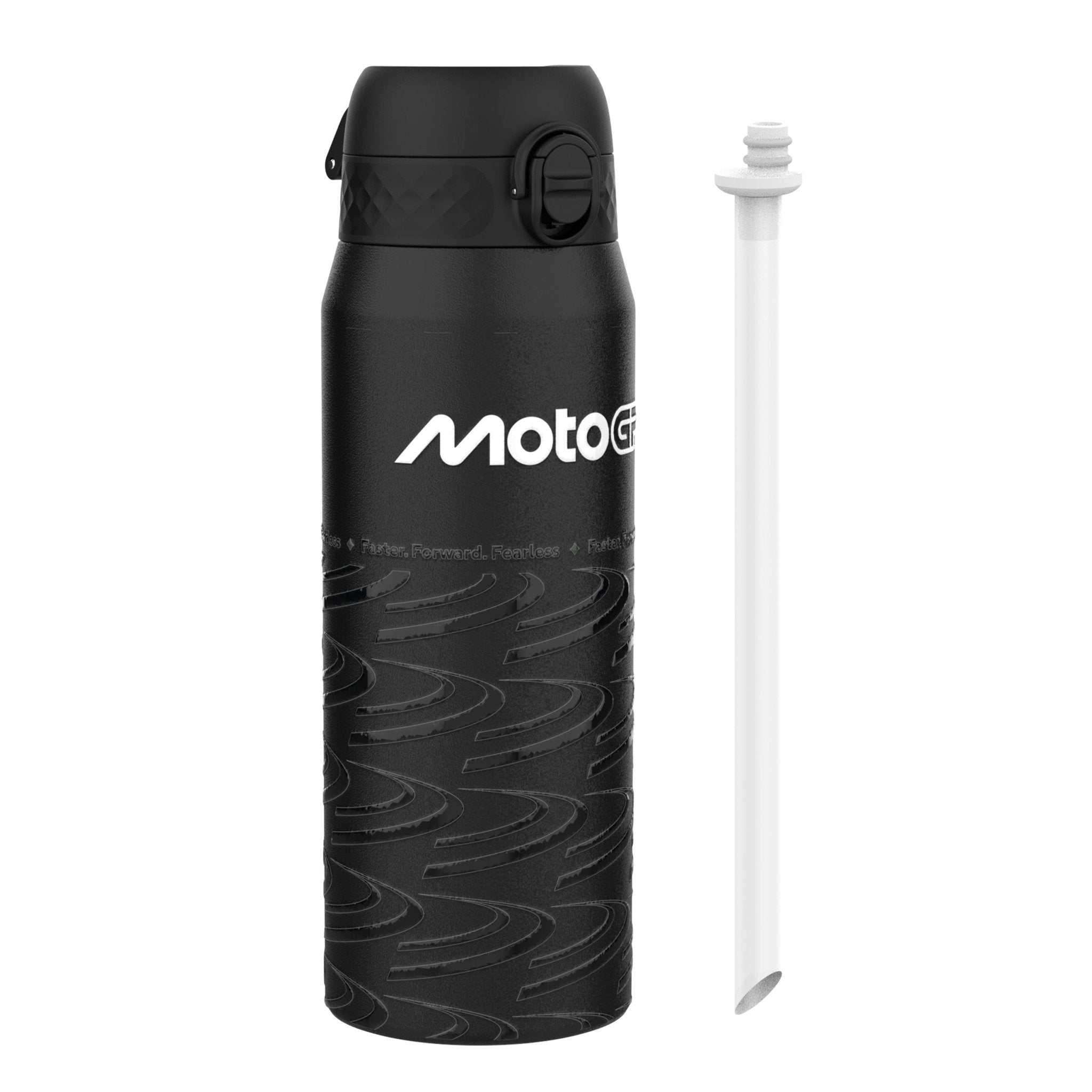 ION8 MotoGP Insulated Steel Water Bottle, Lean 750ml (24oz), durable and sleek for keeping drinks hot or cold.