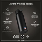 NFL Cincinnati Bengals insulated steel water bottle by ION8, 750ml (24oz), with team logo and sleek stainless steel design.