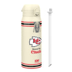 NFL Kansas City Chiefs insulated steel water bottle by ION8, 750ml (24oz), durable and keeps drinks cold or hot.