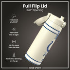 Ion8 NFL Indianapolis Colts insulated steel water bottle, 750ml, with team logo and sleek stainless steel design.