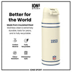ION8 NFL Indianapolis Colts insulated steel water bottle, 750ml, featuring team logo and durable design for on-the-go hydration.