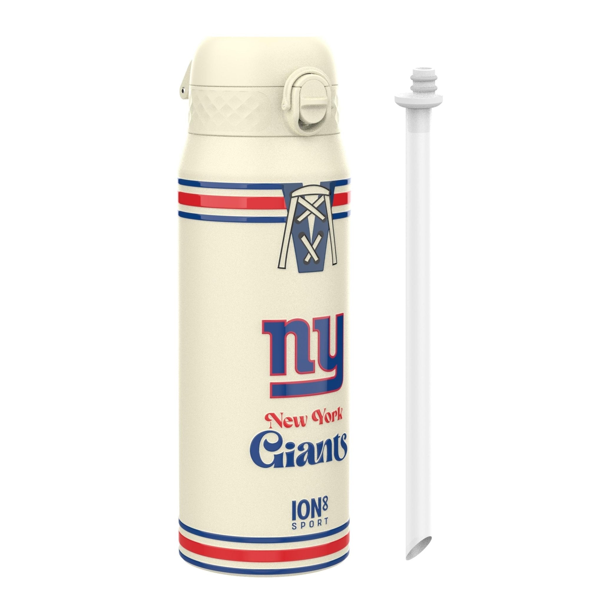 ION8 NFL Giants insulated steel water bottle, 750ml (24oz), durable drink container with team logo and leak-proof design