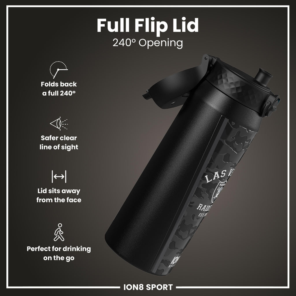 ION8 NFL Las Vegas Raiders insulated steel water bottle, 750ml (24oz), durable drink container with team logo design