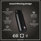 Ion8 NFL Las Vegas Raiders insulated steel water bottle, 750ml, durable and leak-proof for sports and outdoor use.