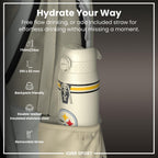 ION8 NFL Pittsburgh Steelers insulated steel water bottle, 750ml, durable stainless steel with team logo and leak-proof design
