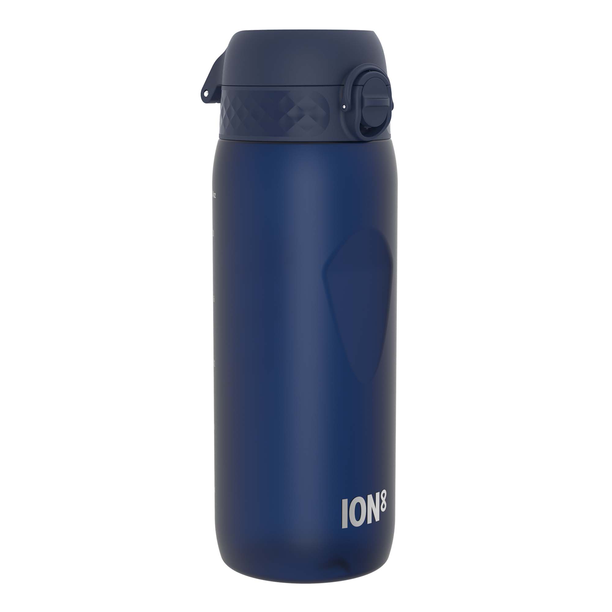 ION8 Recyclon navy 750ml water bottle with a sleek design and screw-top lid, perfect for staying hydrated on the go.