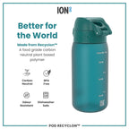 Ion8 Recyclon Aqua 350ml leak-proof kids water bottle with durable design and secure lid, perfect for active hydration.