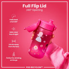 Ion8 Recyclon Princess 350ml leak-proof kids water bottle featuring colorful princess design and durable reusable bottle.