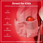 Ion8 Recyclon red 350ml leak-proof water bottle, ideal for kids, with a durable design and secure lid.