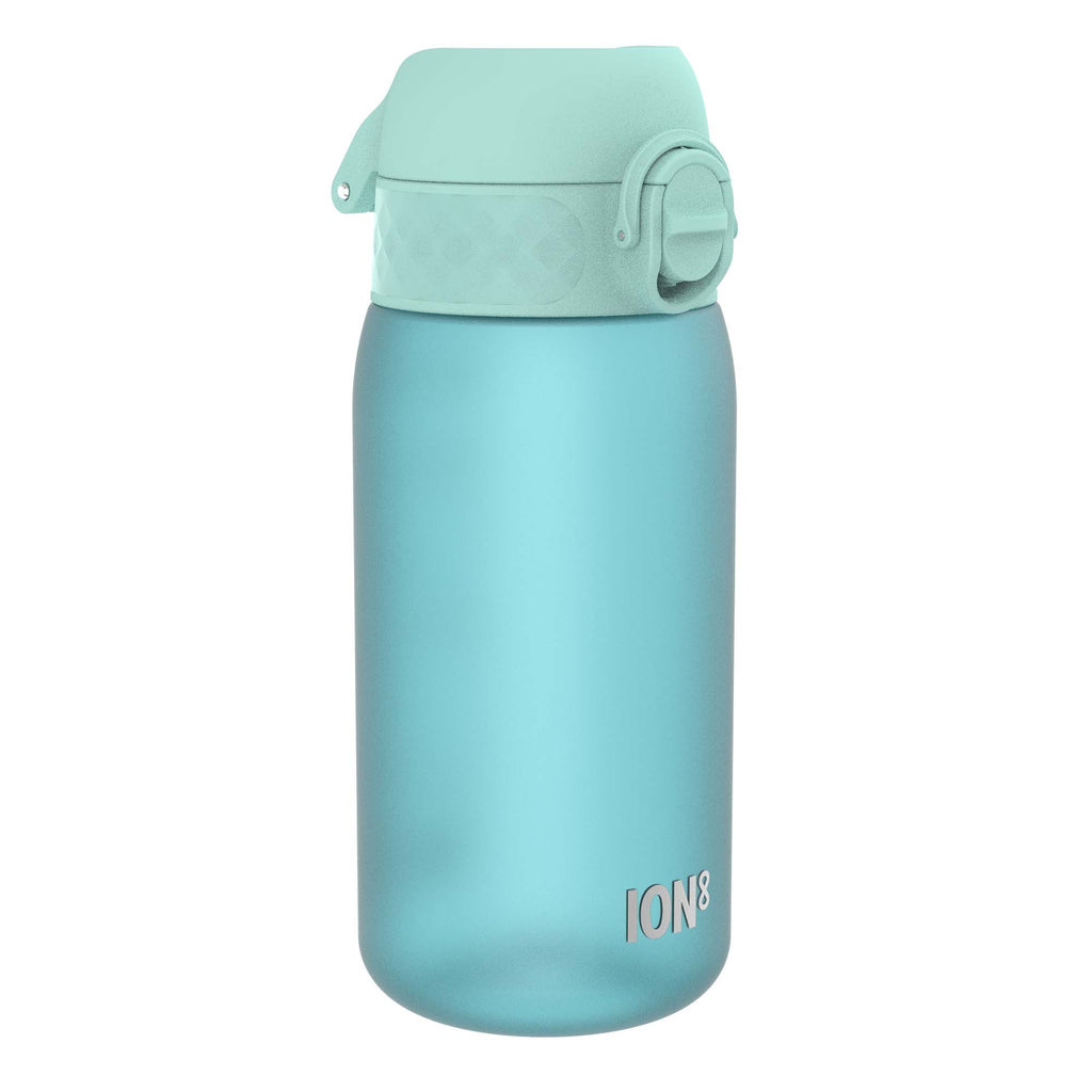 ION8 Recyclon Sonic Blue 350ml leak-proof water bottle for kids with durable, eco-friendly design and secure lid.