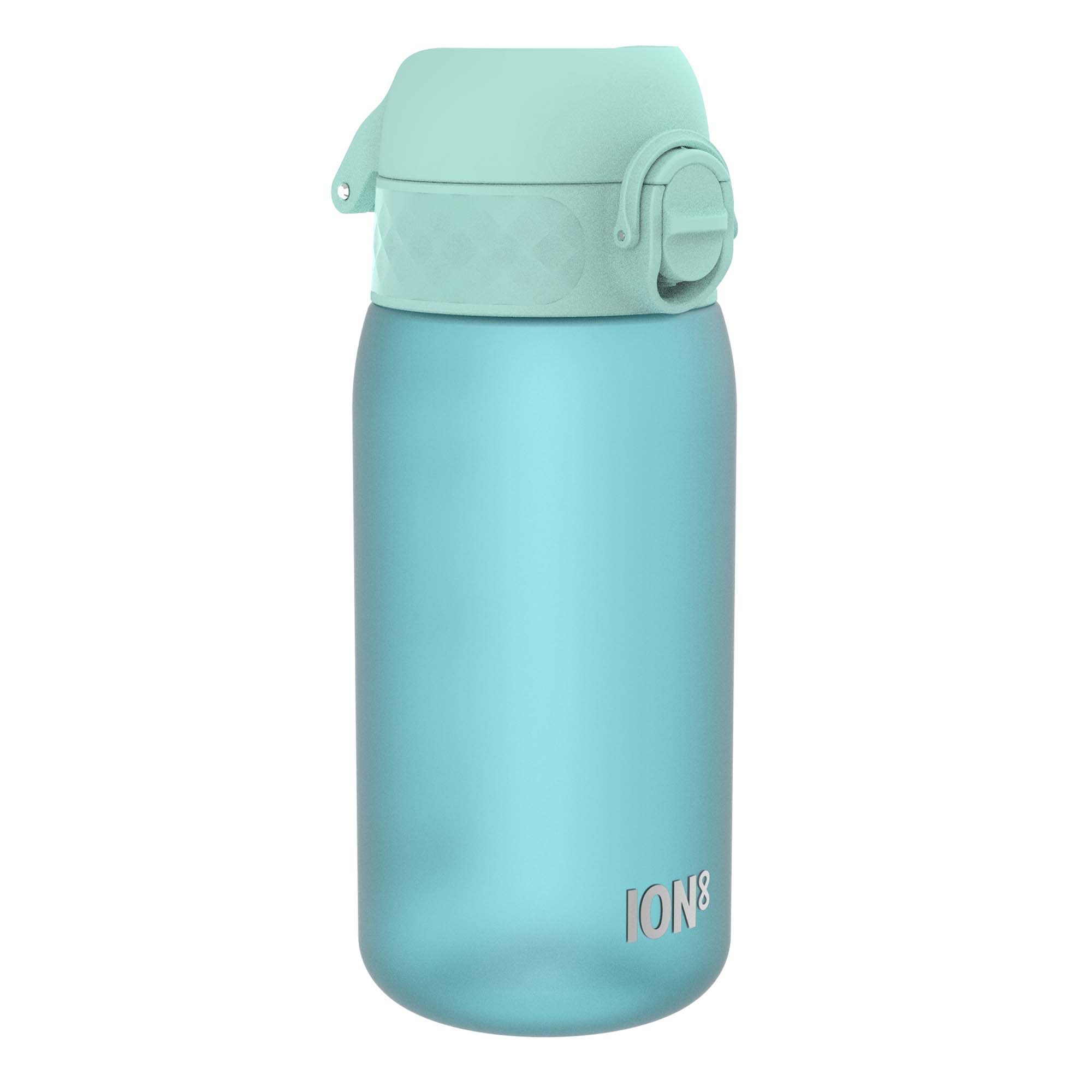 ION8 Recyclon leak-proof kids water bottle in Sonic Blue, 350ml (12oz), with durable, child-friendly design and secure lid.