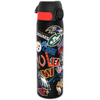 Ion8 Recyclon water bottle with NFL patch logos, 500ml leak-proof reusable sports bottle featuring NFL team designs.