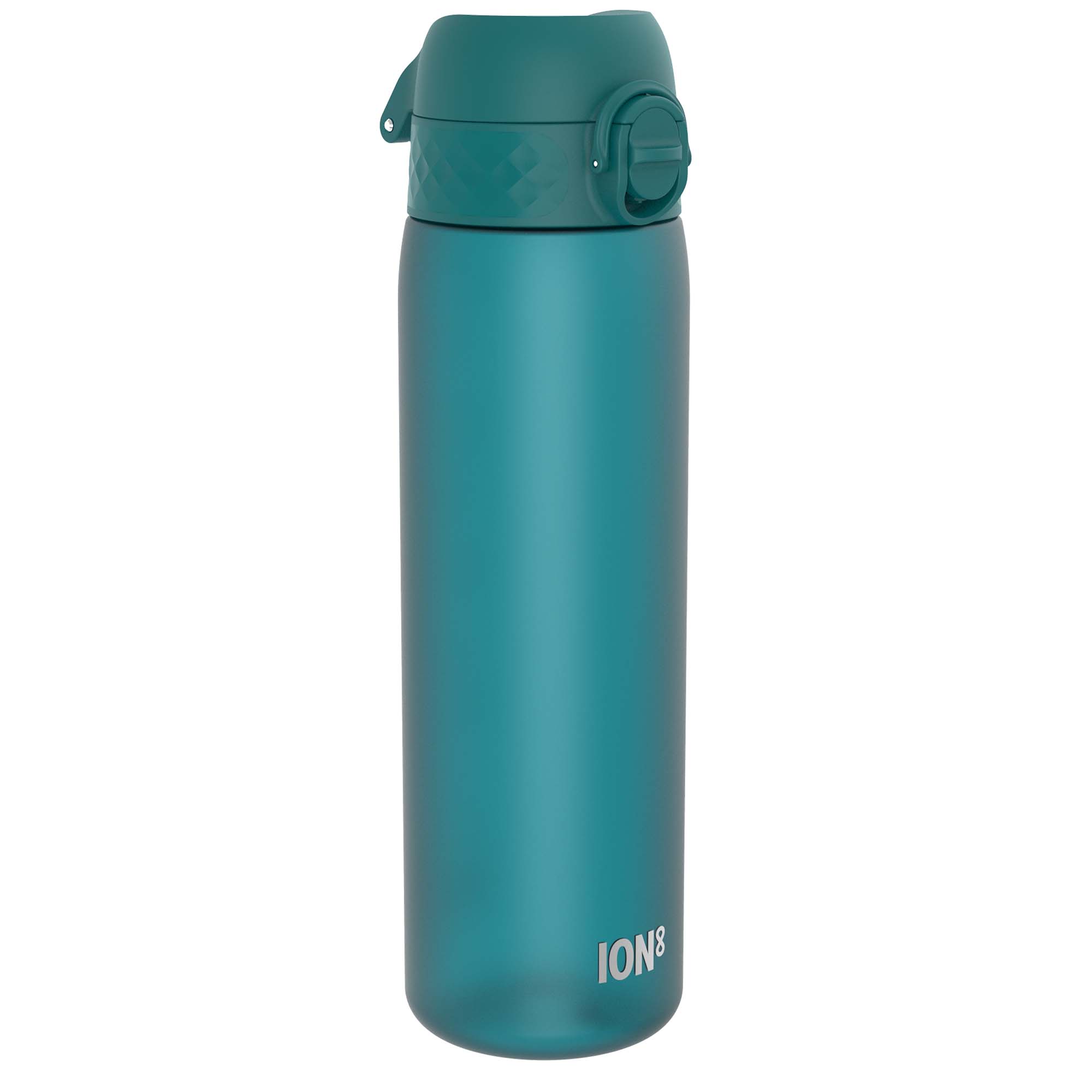 Ion8 Leak Proof Slim Water Bottle, 500ml aqua Recyclon water bottle with a sleek design and secure lid.